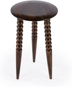 Starlight Canyon Home Round Side Table – Small Circle Compact Accent Side Table in Mango Wood for Living Room or Bedroom