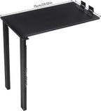 Folding Dining Table, Wall Mounted Folding Table with Support Legs, 29.52 x 15.75 x 29.13 Inch Sturdy Kitchen Desk, Wooden Desk for Small Space Bedroom Living Room Study Room Lounge Office (Black)