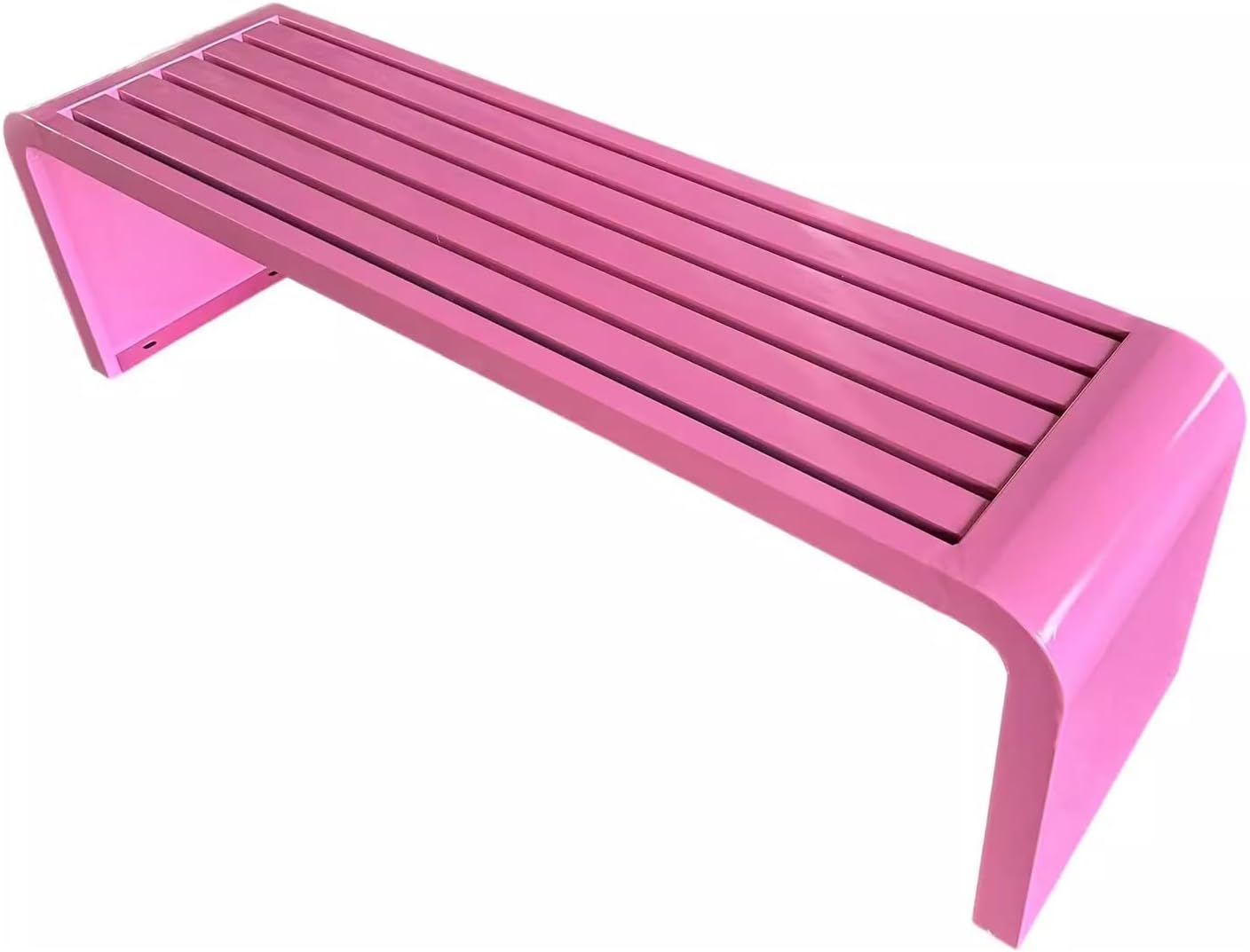 Garden Bench Outdoor Weatherproof Porch Benches Curved Backless Natural Style Oiled Finish Never Deformation or Fade fit for Porch Pool Garden Lawn Clearance(Pinks,120cm/47in)
