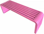 Garden Bench Outdoor Weatherproof Porch Benches Curved Backless Natural Style Oiled Finish Never Deformation or Fade fit for Porch Pool Garden Lawn Clearance(Pinks,150cm/59in)