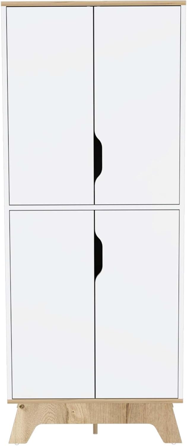 Zurich Double Kitchen Pantry, Double Door Cabinet, Four Shelves