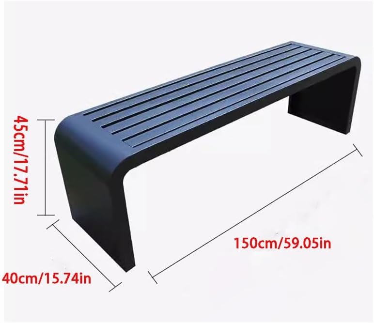 Patio Benches for Outdoors Full Iron Bench Park Chair Outdoor Courtyard Stainless Steel Leisure Seat Shopping Mall Rest Row Garden Benches for Outdoors