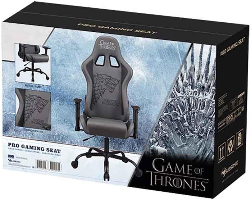 Game of Thrones - Gaming Chair or Office Chair, Adult Gamer Chair, Comfortable seat, Integrated headrest, Adjustable armrests and Height, Ergonomic backrest - Black