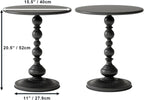 Set of 2 Vintage Small End Tables - Round Pedestal Side Table for Small Spaces, Perfect as Bedside Table for Living Room, Bedroom, Compact and Functional Vintage End Tables for Living Room