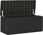 Patio Storage Box Outdoor Resin Wicker Bench with Cushion Anthracite 92.5 Gal Weather Resistant Lockable Deck Chest for Garden Backyard Porch Yard