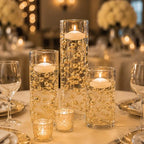 30 Pcs 78.7 FT Artificial Floating Beads for Centerpieces Vases, Gold Pearls String for Vases Filler Floating Candle Faux Beads Pearls String for Vase Centerpieces