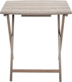 Modern Indoor XL Oversized Folding Tray Table – Rustic Gray Portable Laptop Snack TV Dinner Stand for Living Room, Bedroom, Home Office, Dorm & Reading Nook, 23.5 x 18 x 26 Inches