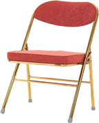Corduroy Folding Office Chair with Padded Seat for Kitchen Bedroom Meetings(Gd,Grey Wolf)