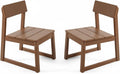 2-Pack Brown HDPE Outdoor & Garden Backrest Chairs