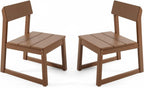2-Pack Brown HDPE Outdoor & Garden Backrest Chairs