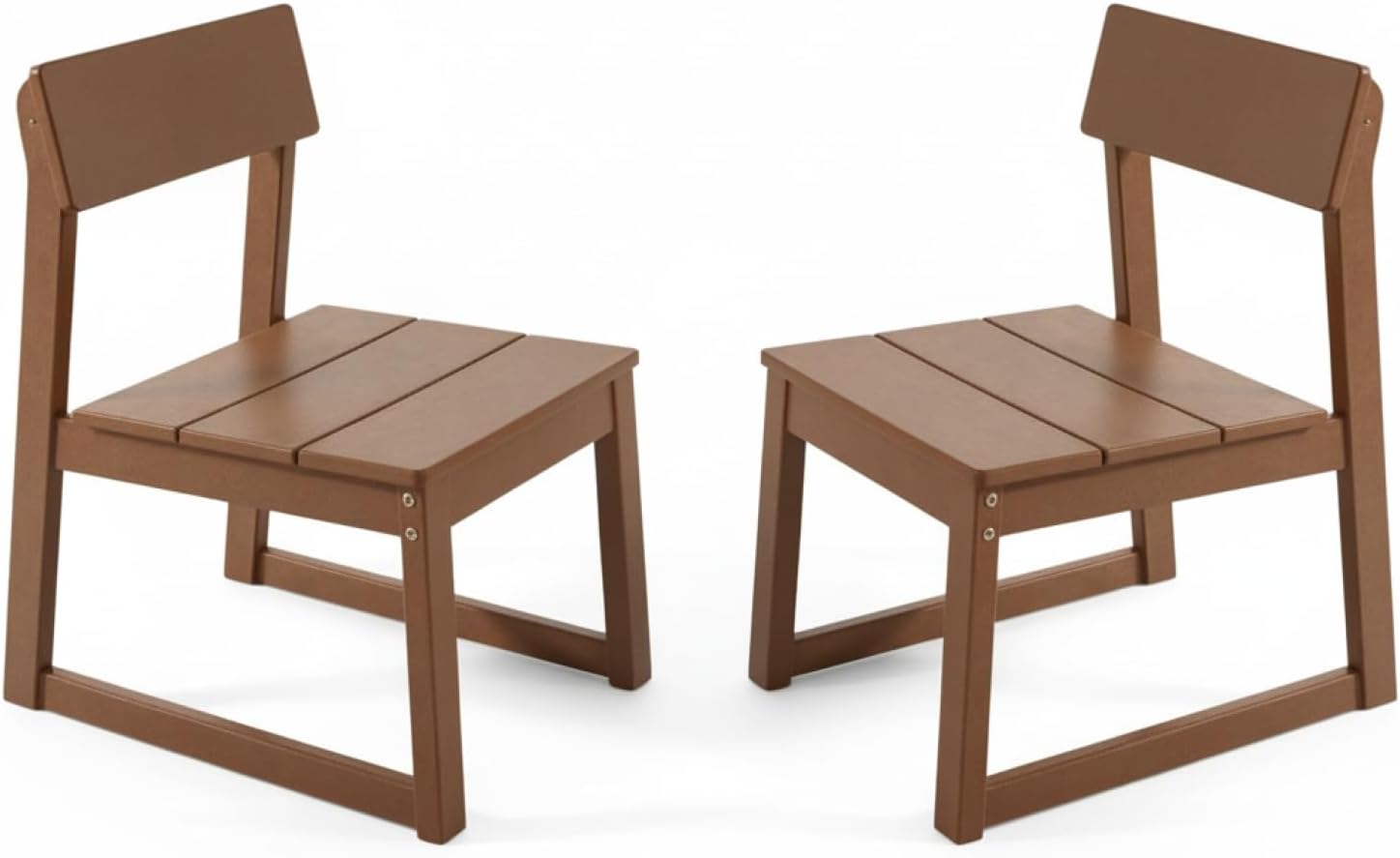 2-Pack Brown HDPE Outdoor & Garden Backrest Chairs