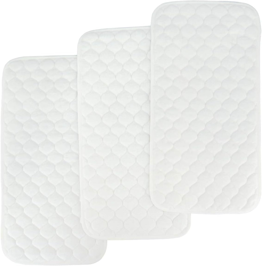 BlueSnail Quilted Thicker Waterproof Changing Pad Liners,3 Count(Snow White 13” x 27”)