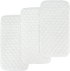 BlueSnail Quilted Thicker Waterproof Changing Pad Liners,3 Count(Snow White 13” x 27”)