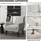 Accent Chairs Set of 2, Velvet Upholstered Armchair, Orange | Mid Century Modern Living Room Chair, Button Tufted Wingback Chair with Removable Cushion, Bedroom Side Reading Seat