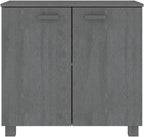 Dark Grey Solid Pine Wood Sideboard with MDF Large Storage Cabinet, Rustic Design for Living Room and Dining Area, Two Doors and Built-in Shelves for Ample Storage, Durable