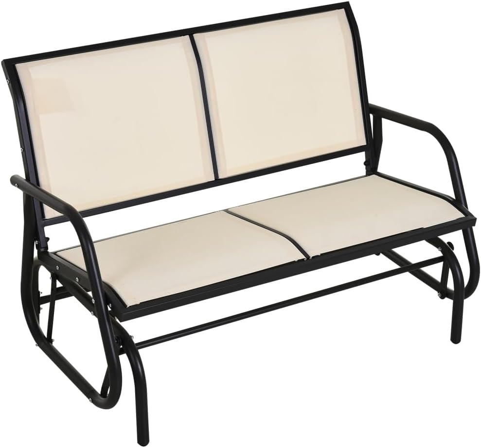 2-Person Outdoor Glider Chair with Steel F