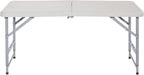 Office Star Resin Multipurpose Rectangle Table, 4-Feet Long, Height Adjustable, Center Folding Table, Light Gray