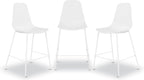 Poly & BARK Isla Bar Stools Set of 3 – Counter Height Bar Stool for Kitchen – Set of Counter Stools – Indoor/Outdoor Barstools – Modern Kitchen Bar Stools - White