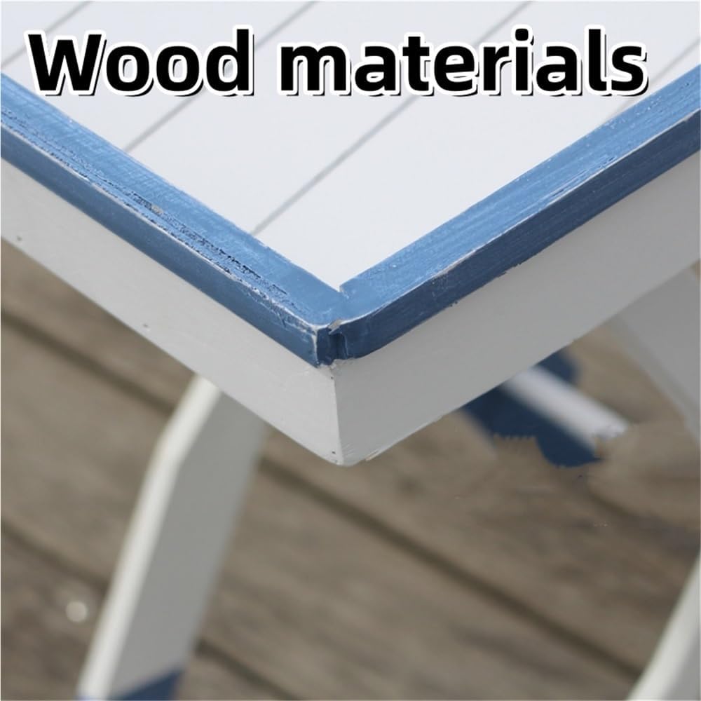 Wooden Ship Shape Side Table, Small Tables for Small Spaces, End Table for Living Room, Bedroom, Balcony, Modern Creative Side Table, Foldable Accent Table with Oar Legs