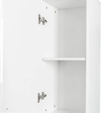 75 Inch Kitchen Pantry Cabinet with 2 Doors and Fixed Shelves, White | White particle board and MDF, kitchen dining room or study, 2 doors, 3 fixed shelves, melamine finish, 13.8 in W, 74.8 in H