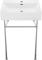 Swiss Madison Well Made Forever SM-CS711, Claire 24" Ceramic Console Sink In Glossy White Basin