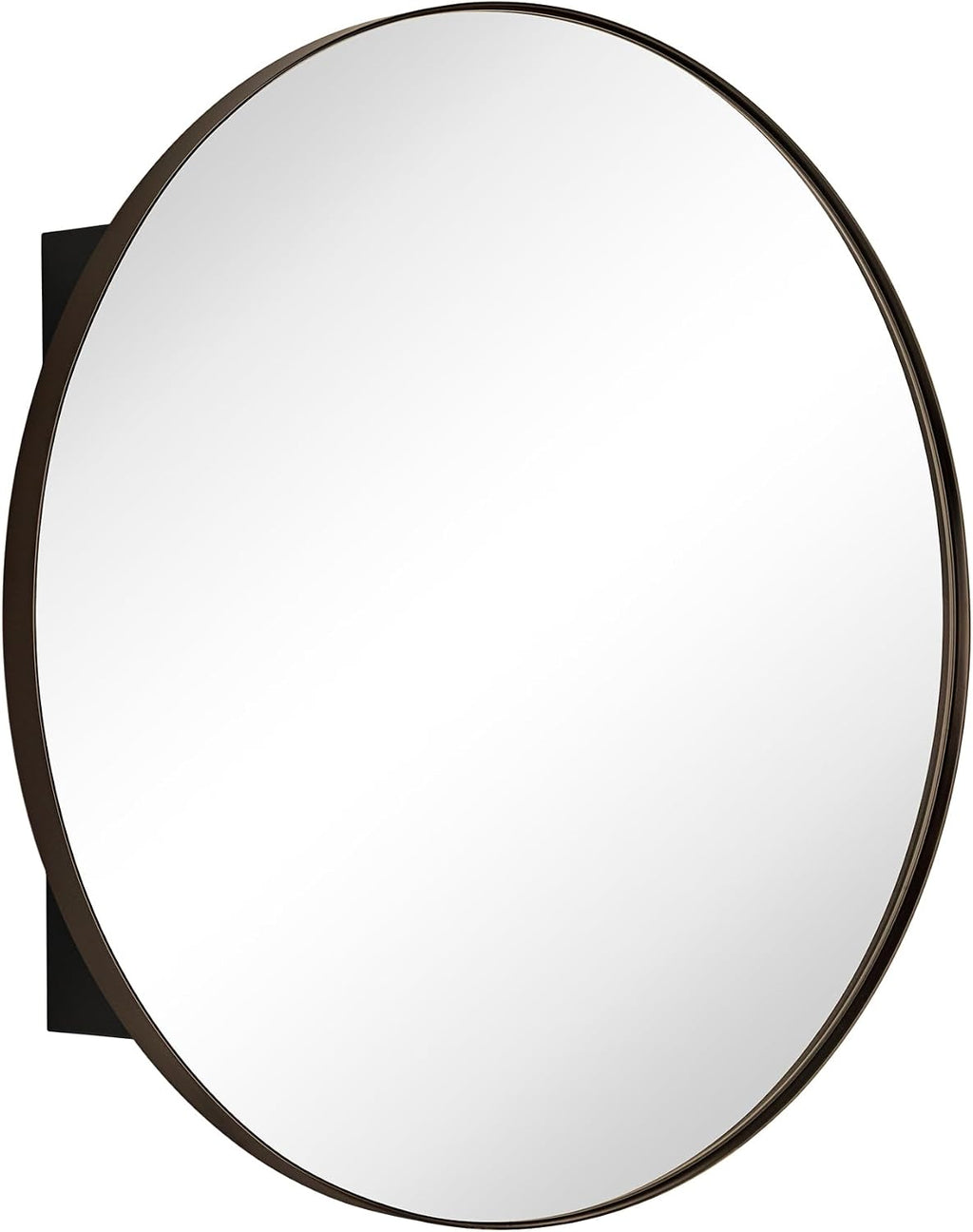 Surface Mount Oil Rubbed Bronze Round CircleBathroom Medicine Cabinet with Mirror Circlular Shaped Stainless Steel Metal Framed Medicine Cabinets Bathroom Cabinet with Mirror 24'' Diameter