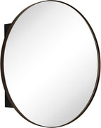 Surface Mount Oil Rubbed Bronze Round CircleBathroom Medicine Cabinet with Mirror Circlular Shaped Stainless Steel Metal Framed Medicine Cabinets Bathroom Cabinet with Mirror 24'' Diameter