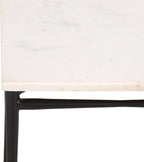 SAFAVIEH Furniture - Nadezhda Accent Table - White & Black - Marble Top Metal Side Table - Square Top Modern Design - Fully Assembled - Ideal for Living Room, Bedroom, 16"W x 16"D x 24"H (ACC3756A)