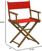 Casual Home 18" Director's Chair Honey Oak Frame with Red Canvas