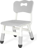 Kids Height Adjustable Toddler Chair Max Load 220LBS Plastic Indoor Outdoor for Children Age 1-6 School Home Daycare Use Grey