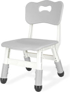 Kids Height Adjustable Toddler Chair Max Load 220LBS Plastic Indoor Outdoor for Children Age 1-6 School Home Daycare Use Grey