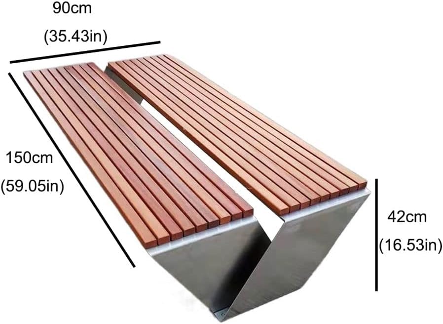 Patio Benches for Outdoors Creative Outdoor Stainless Steel Seat Park Leisure Chair Square Garden View Beach Shopping Mall Rest Bench Garden Benches for Outdoors