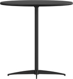 Flash Furniture Lars Black 30'' Round Wood Cocktail Table with 30'' and 42'' Columns