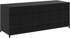 Outdoor Storage Box, PE Rattan Garden Deck Bin with Powder-Coated Steel Frame, 2-Person Bench Seat for Patio, Balcony, Backyard Organization