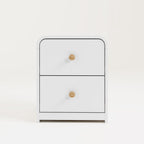 Storkcraft Next Santos 2-Drawer Nightstand, White with Natural | GREENGUARD Gold Certified, Pre-Installed Drawer Tracks for Easier Assembly, Nightstand Organizer for Kids Bedroom