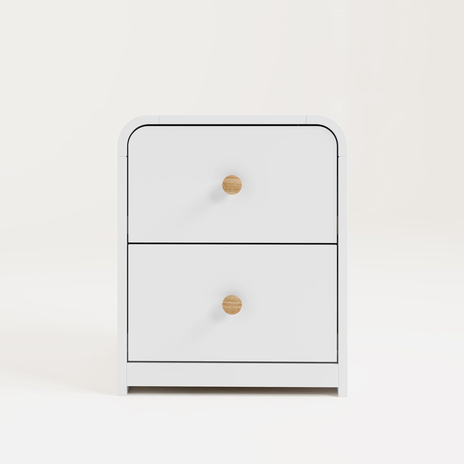 Storkcraft Next Santos 2-Drawer Nightstand, White with Natural | GREENGUARD Gold Certified, Pre-Installed Drawer Tracks for Easier Assembly, Nightstand Organizer for Kids Bedroom
