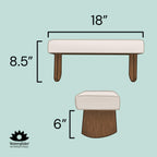 Meditation Bench (NAT. White), Seiza, Sustainable Acacia Wood with Curved Bottom Edges for The Perfect Posture, Meditation Stool, Prayer Bench, Meditation Chair, Yoga Stool