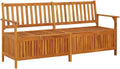 Solid Wood Outdoor Storage Bench, Wooden Deck Box with Seating & Armrest, Patio Organizer with Seat for Garden Porch Deck Backyard Poolside,-910