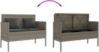 Patio Storage Bench with Cushion, PE Rattan Garden Bench with Waterproof Bag, Outdoor Seating and Storage Box for Cushions and Towels, Gray