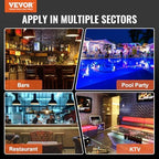 VEVOR LED Lighted Liquor Bottle Display, 3 Tiers 48 Inch Commercial Illuminated Home Bar Shelf, 3 Steps Whiskey Rack Stand, Acrylic Drink Shelves with RF Remote & App Control, and Multicolor Light