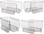 4 Pack Plastic Stackable Water Bottle and Wine Rack Storage Organizer for Kitchen Countertops, Pantry, Fridge, Clear
