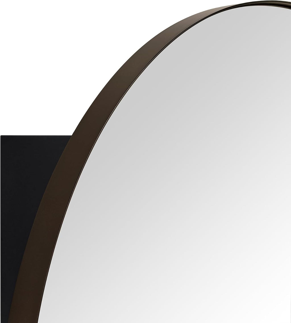 Surface Mount Oil Rubbed Bronze Round CircleBathroom Medicine Cabinet with Mirror Circlular Shaped Stainless Steel Metal Framed Medicine Cabinets Bathroom Cabinet with Mirror 24'' Diameter