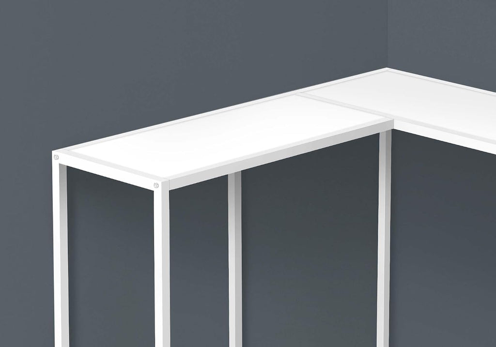 32” Tall Narrow Table, L-Shaped Thin Table for Corner, Narrow Console Table for Entryway Living Room Small Hallway, Easy Assembly (White)