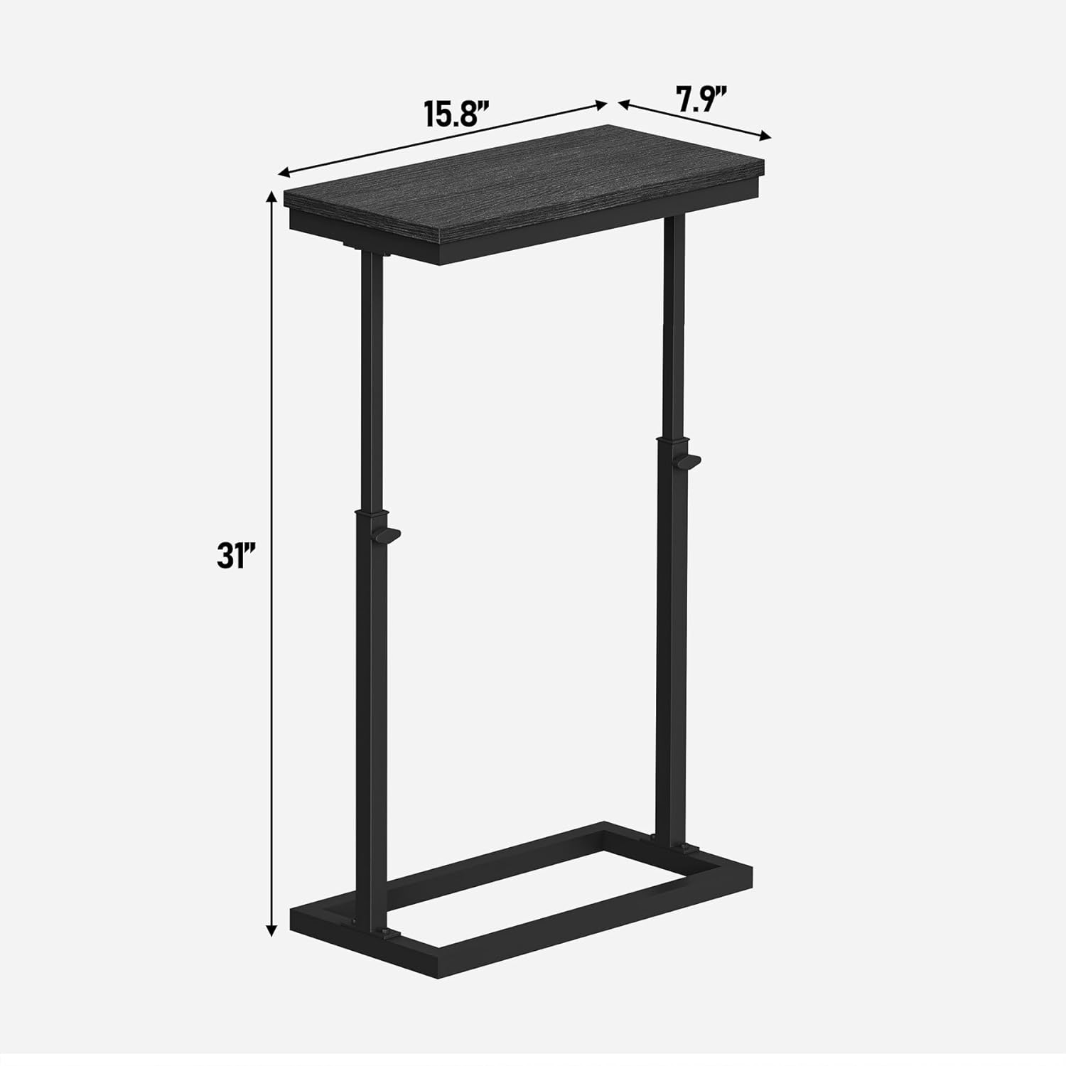 TUTOTAK End Table, Side Table, Tall Couch Table, Sofa Table, Living Room, Bed Room, Black TB01BK083
