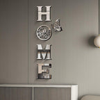 CrazyDeal Home Signs Wall Decor Letter Signs Length Mirror Wall Stickers Decorations for Living Room Bedroom Farmhouse The Home Modern Decorations Bird Wall Art Large（Silver Acrylic,49.2 X 15.7 Inch）