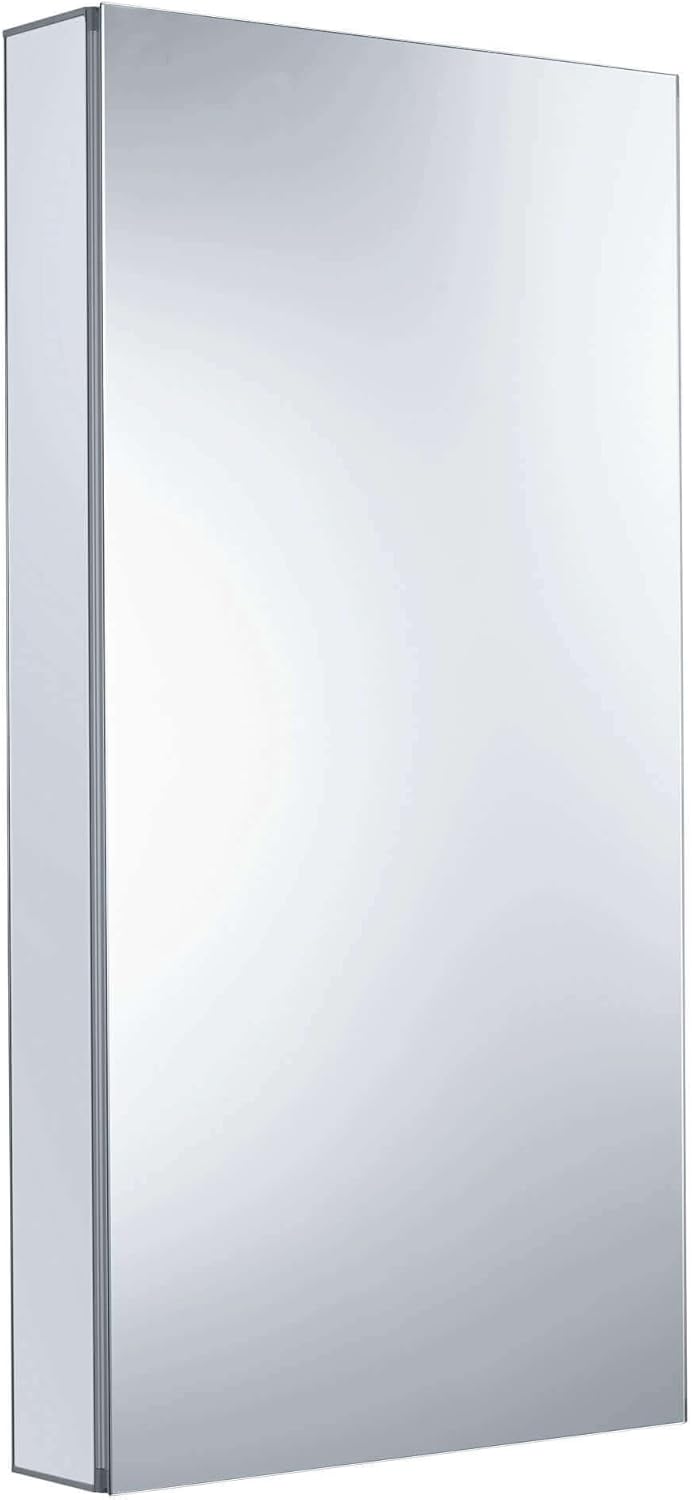 Fine Fixtures Bathroom Medicine Cabinet, Aluminum, Recessed/Surface Mount, Right/Left Hinged, Mirrored Interior (20 x 40)