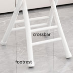 Folding Stool with Backrest, Cushioned Padded Leather Round Portable Foldable Bar Stool Chair for Kitchen(Light Brown)