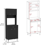 Kitchen Pantry with Countertop,Closed and Open Storage for Kitchen,Laundry,Living Room,Bedroom-Black