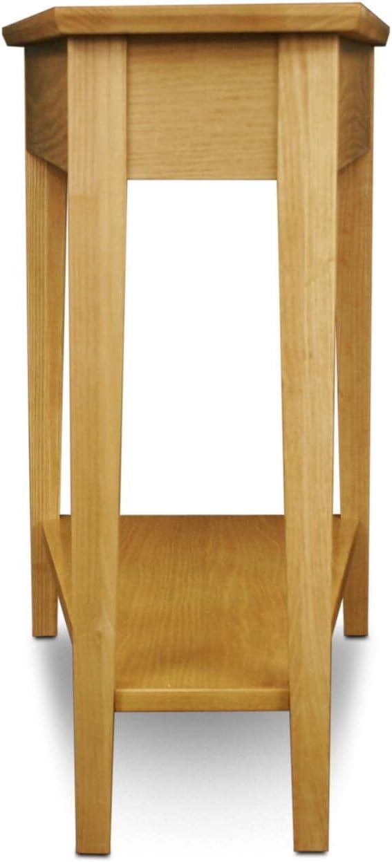 HomeStock Recliner Side Table Wedge with Shelf - Solid Wood Accent Table Desert Sand