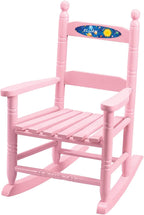 Fox Valley Traders Custom Space-Themed Children's Rocking Chair, Durable Wood - Measures 14 1/2" Wide x 11 1/2" Deep; 22 1/2" Overall Height, Pink Font
